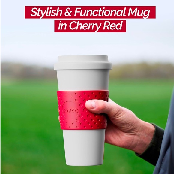 ✅ 5 for $25 - New Double Wall Insulated Travel Mug, White & Red - Picture 2 of 7